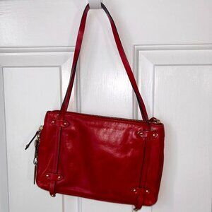 DKNY Red Leather Shoulder Bag